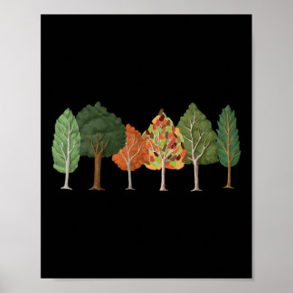 Affiche Arbres D'Automne Ou D'Automne Avec De Belles Coule