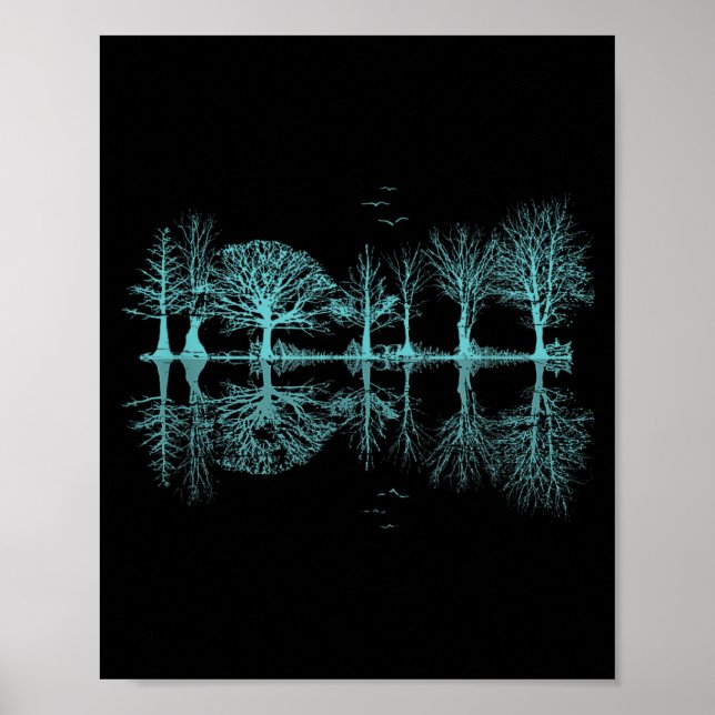 Affiche Arbres de forêt extérieure réflexion faune nature (Devant)