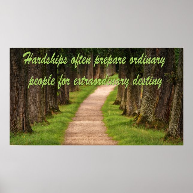 Affiche Arbres et chemin Bible Citations Inspiration (Devant)