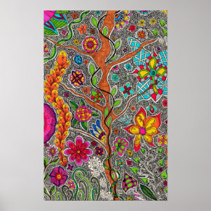 Affiche Arbres et fleurs