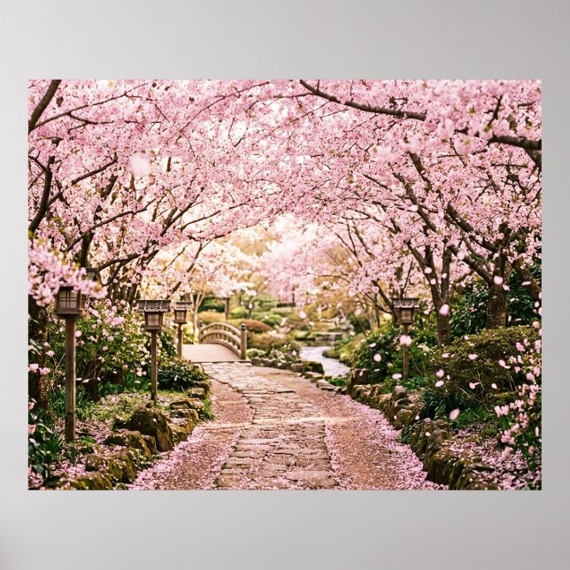 Affiche Arbres Fleurs de Cerisier (Devant)
