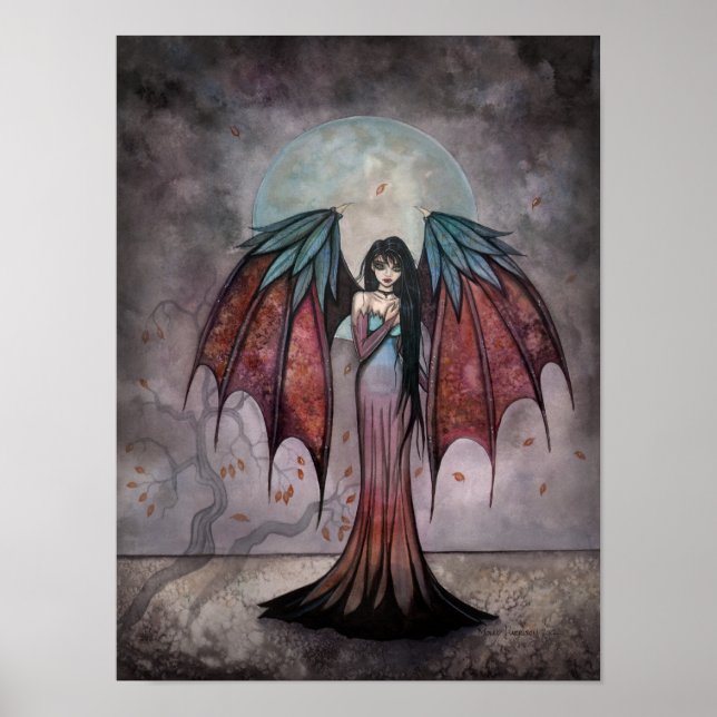 Affiche Arbres ombreux Art gothique fée vampire (Devant)