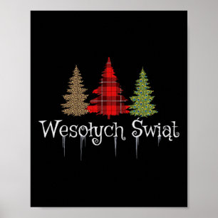 Affiche Arbres polonaises Joyeux Noël Wesolych Swiat Plaid
