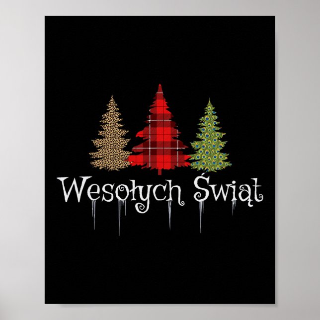 Affiche Arbres polonaises Joyeux Noël Wesolych Swiat Plaid (Devant)