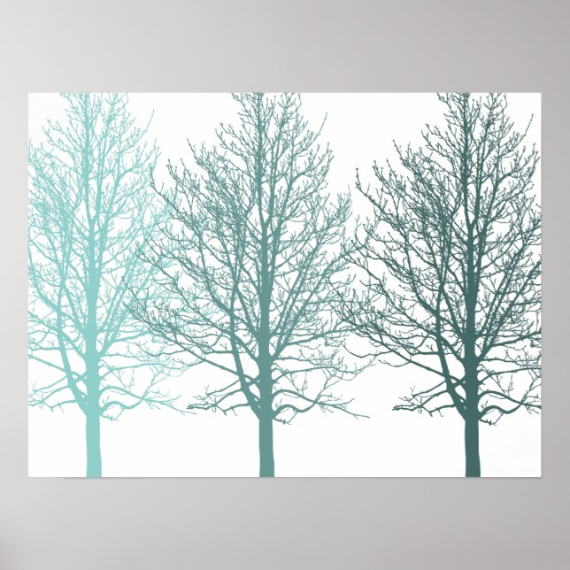 Affiche Arbres turquoises (Devant)