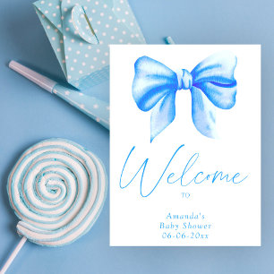 Affiche Arc bleu - baby shower de bienvenue