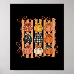 Affiche Arc Coquette Citrouille Saison Automne Feuilles d'
