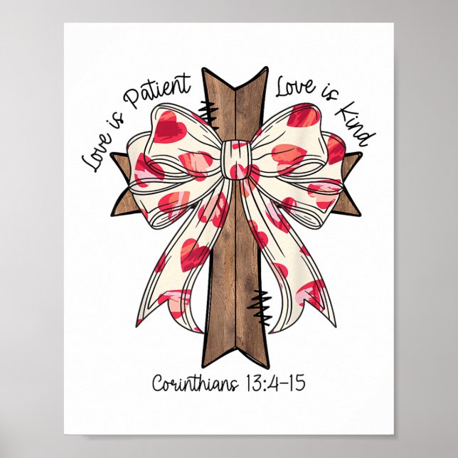 Affiche Arc Coquette Croix Saint-Valentin Jésus Bible Vers (Devant)