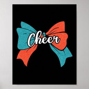 Affiche Arc Coquette Pompon Bleu Sarcelle Orange Menagère