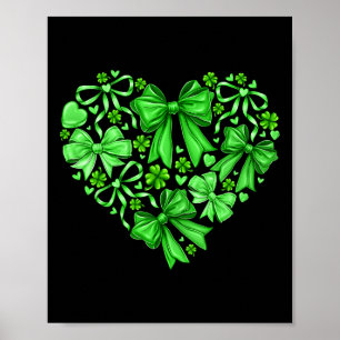 Affiche Arc Coquette Trèfle Coeur St Patrick Journee Irlan