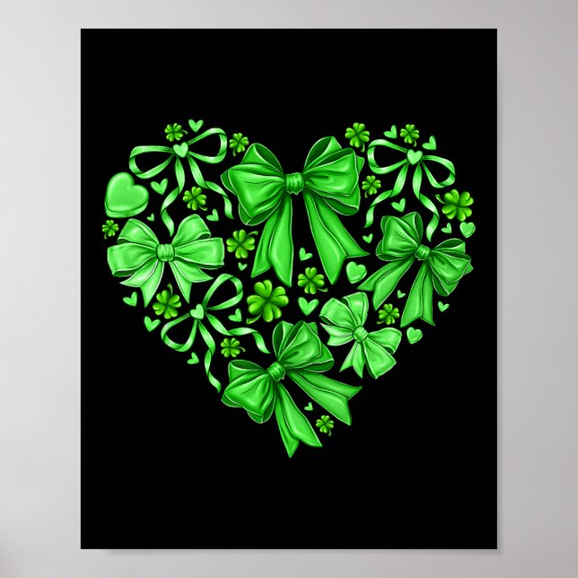 Affiche Arc Coquette Trèfle Coeur St Patrick Journee Irlan (Devant)