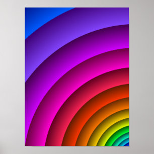 Affiche Arc d'art géométrique abstrait arc-en-ciel vibrant