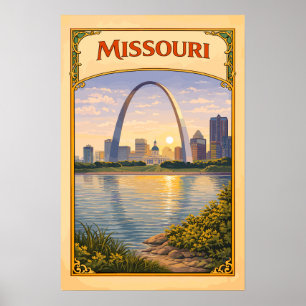 Affiche Arc de Gateway du Missouri Vintage