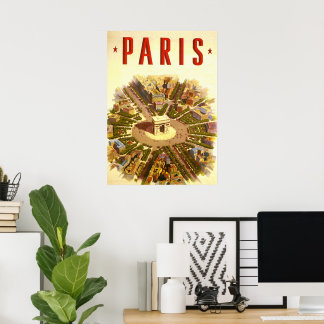 Affiche Arc de Triomphe vintage, Paris, France Travel Art