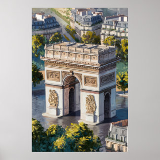 Affiche Arc de Triomphe Vue d'en haut