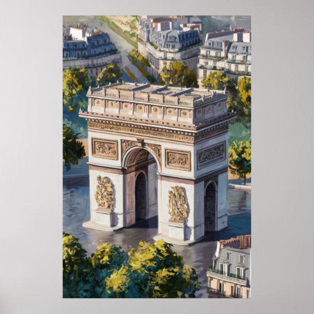 Affiche Arc de Triomphe Vue d'en haut (Devant)