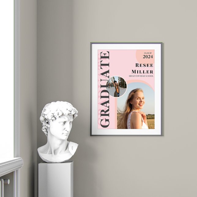 Affiche Arc élégant photo de grade Keepsaké (Stylish Arch Photo Graduation Keepsake Poster)