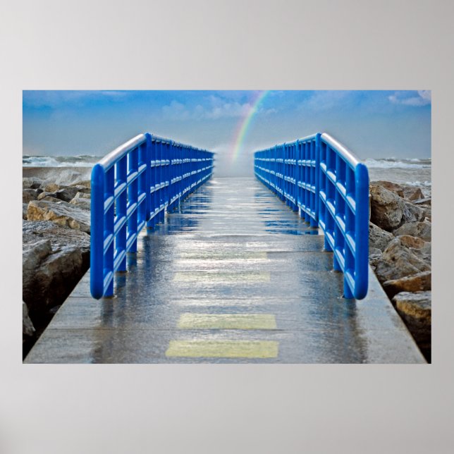 Affiche Arc en arc-en-ciel à l'extrémité du quai (Devant)