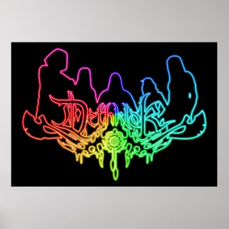 Affiche Arc en arc-en-ciel Logo Dethklok avec membre de ba