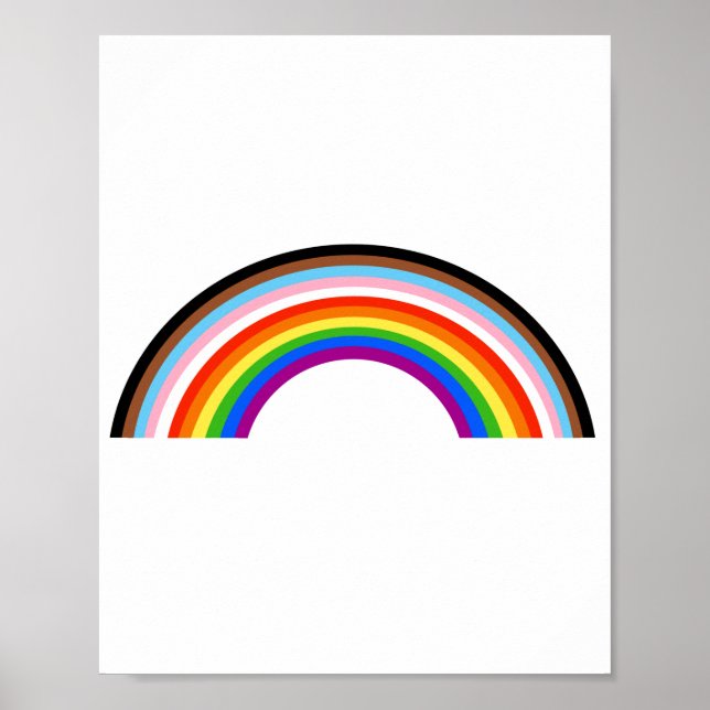 Affiche Arc-en-ciel à rayures de fierté Progress (Devant)