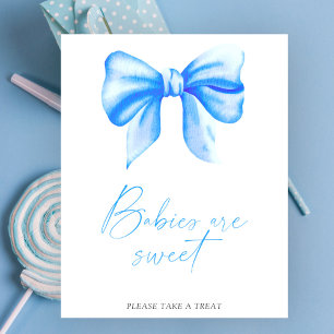 Affiche Arc en ciel aquarelle bleu - bébés sont doux affic