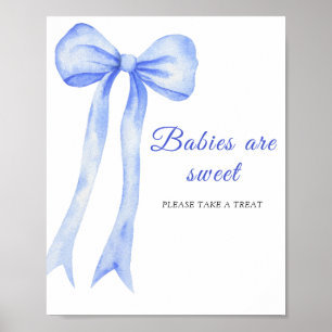 Affiche arc-en-ciel aquarelle bleue - les bébés so