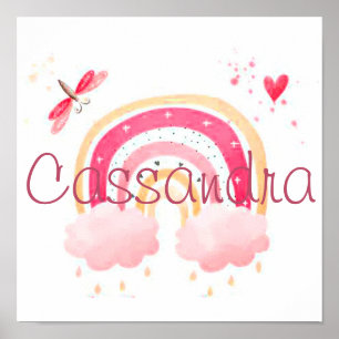 Affiche Arc-en-ciel aquarelle personnalisé