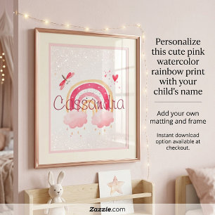 Affiche Arc-en-ciel aquarelle personnalisé