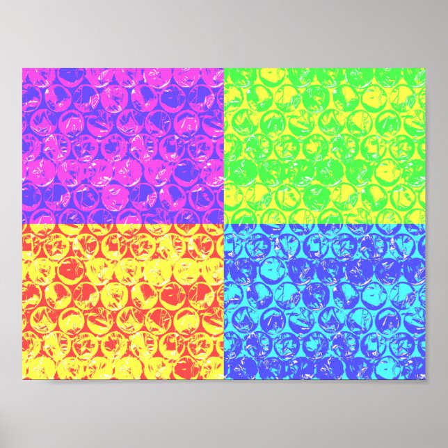 Affiche Arc en ciel bulle envelopper pop art (Devant)