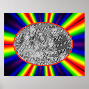 Affiche Arc-en-ciel Couleur Rays Cadre Créer Votre Propre
