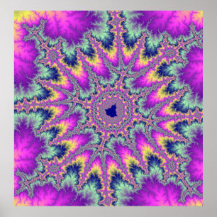 Affiche Arc-en-ciel couleur rose et vert menthe