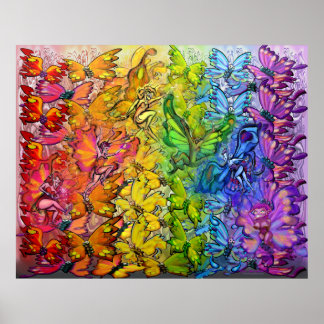 Affiche Arc en ciel de Féeries de papillons