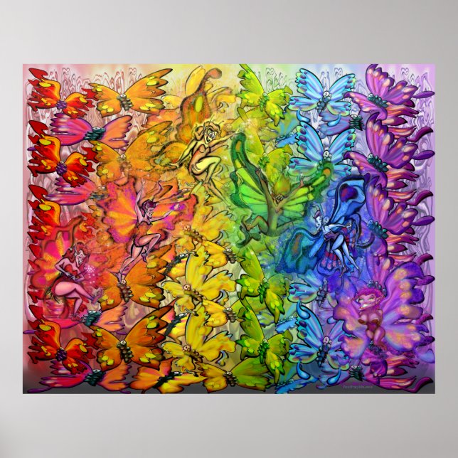 Affiche Arc en ciel de Féeries de papillons (Devant)