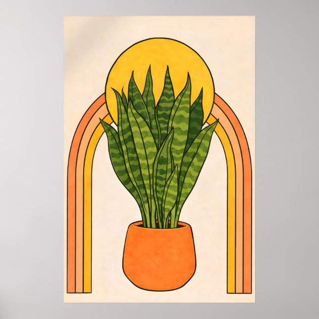Affiche Arc-en-ciel de plante de serpent, mur bota (Devant)