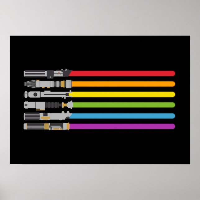 Affiche Arc-en-ciel de sabre laser (Devant)