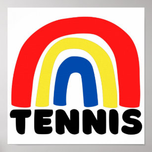 Affiche Arc-en-ciel de tennis.