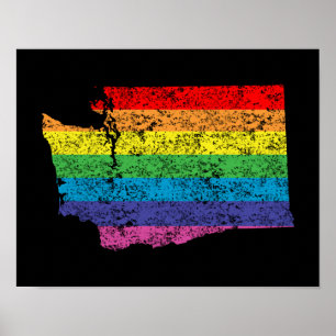 Affiche arc-en-ciel de washington