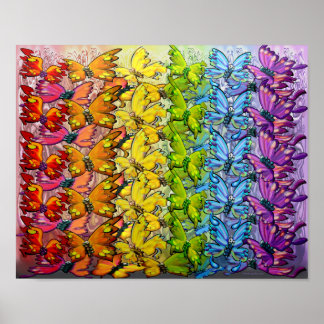 Affiche Arc en ciel des papillons