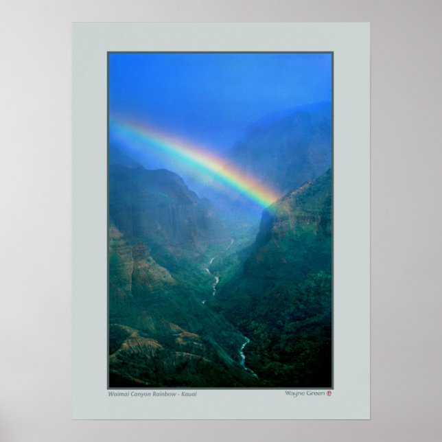Affiche Arc en ciel du canyon de Waimia - Kauai (Devant)