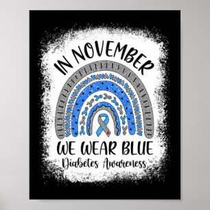 Affiche Arc-en-ciel En Novembre Nous Portons Blue Diabetes