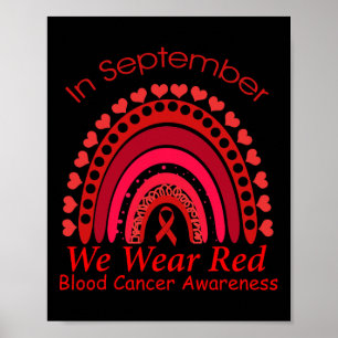 Affiche Arc-en-ciel En Septembre Nous Portons Rouge Cancer