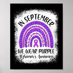 Affiche Arc-en-ciel En Septembre Nous Portons Violet Alzhe