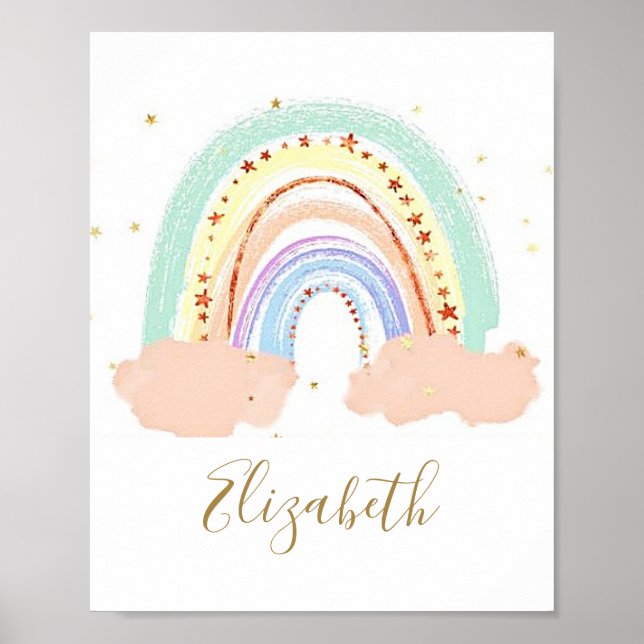 Affiche Arc-en-ciel et bébé étoiles    (Devant)