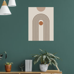 Affiche Arc-en-ciel et Soleil, Art Géométrique Abstrait Bo