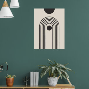 Affiche Arc-en-ciel et Soleil, Art Géométrique Abstrait Bo