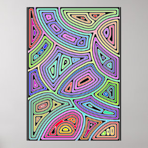 Affiche arc-en-ciel formes abstraites asymétriques 2