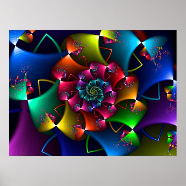 Affiche Arc-en-ciel fractal (Devant)