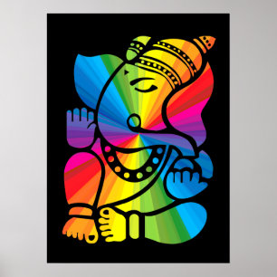 Affiche Arc-en-ciel Ganesha