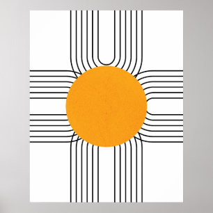 Affiche Arc-en-ciel Géométrique Abstrait, Soleil Minimalis