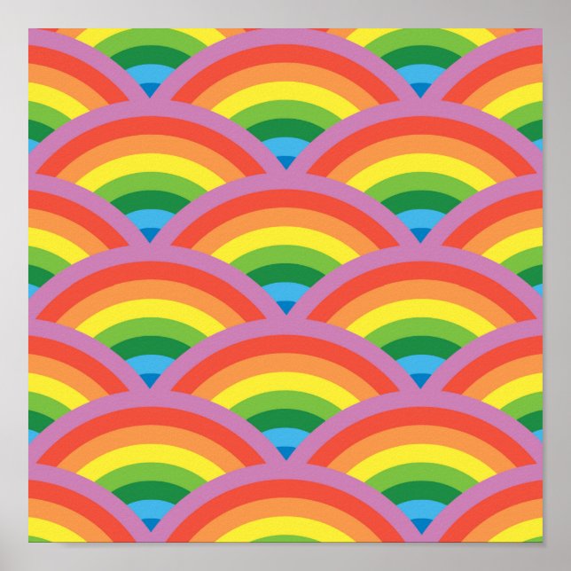 Affiche Arc-en-ciel heureux (Devant)